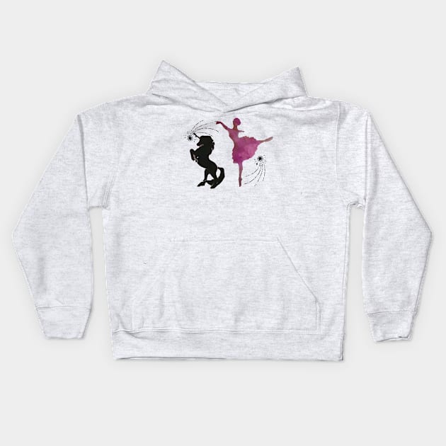 Unicorn Ballet! Kids Hoodie by Finn Art by MB